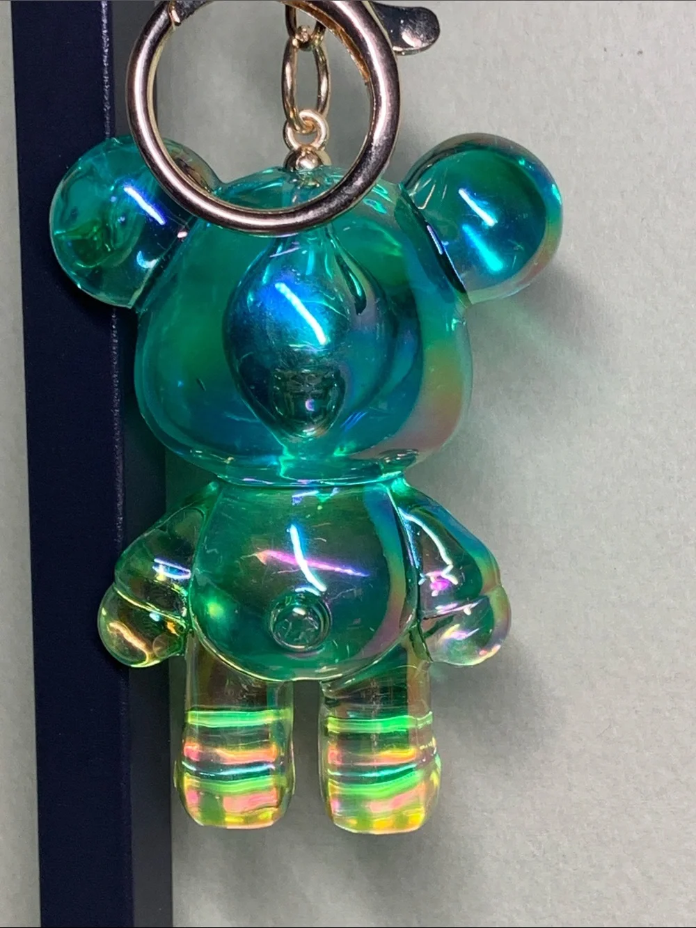Charm Buddy Keychain - Blue, Green & Yellow Bear